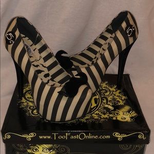 Too Fast Mustache Stiletto Heels